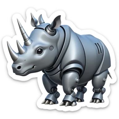 Giant robot rhinoceros sticker