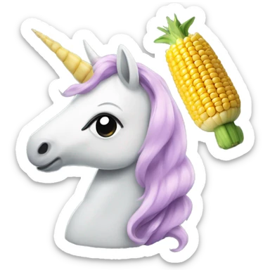 Unicorn with corn on the cob horn sticker