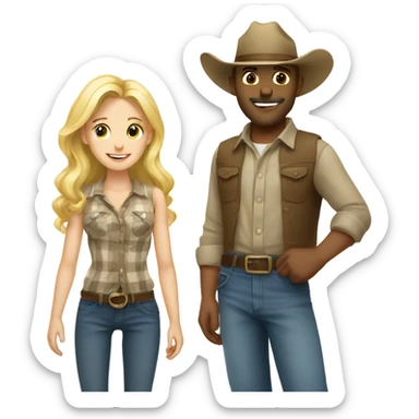 Tall country boy with blonde girl sticker
