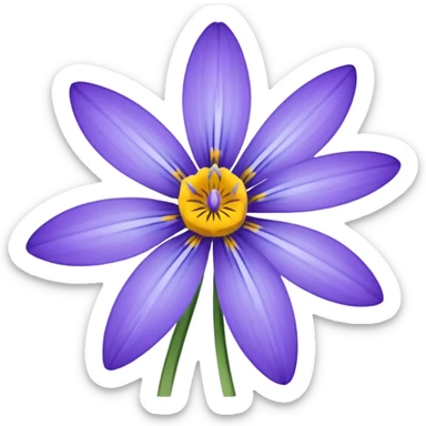 Blue eyed grass flower emoji sticker