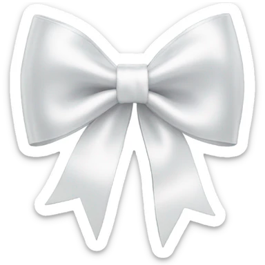 white satin bow sticker