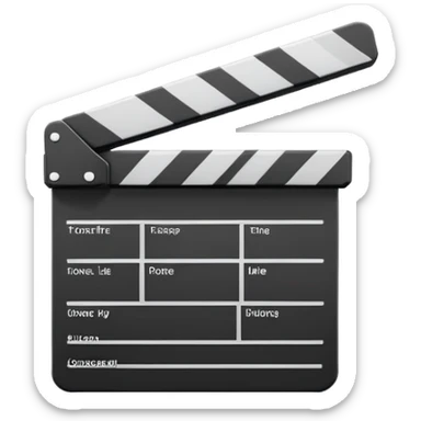 minimalist movie clapper, two rectangles with a diagonal line, no text or details sticker