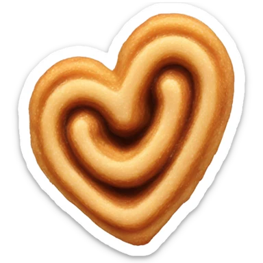 a churro in shape of a heart  sticker