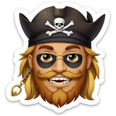 Pirate with golden tooth sticker