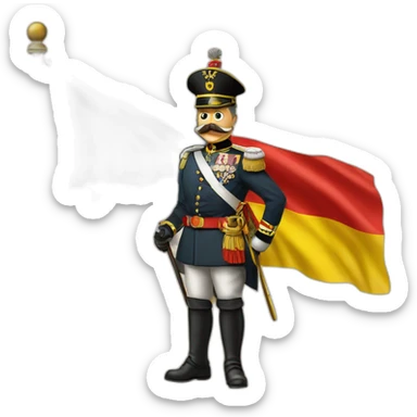 Kaiser Wilhelm II holding the flag of the German Empire sticker