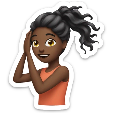 Girl flipping her hair  sticker