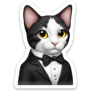 a tuxedo cat in a tuxedo sticker