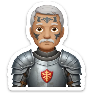 elderly tattooed knight, tattooed shoulder sticker