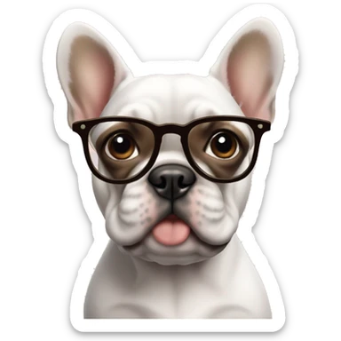 Frenchies with glasses sticker