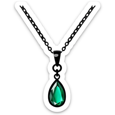 pendant with a gemstone or crystal on a chain sticker