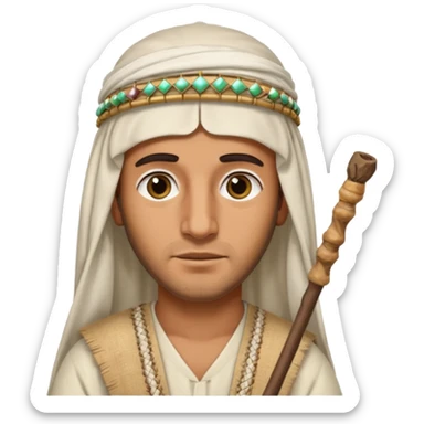 arab with stick looking for oil sticker