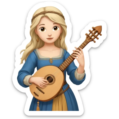 medieval bard woman sticker