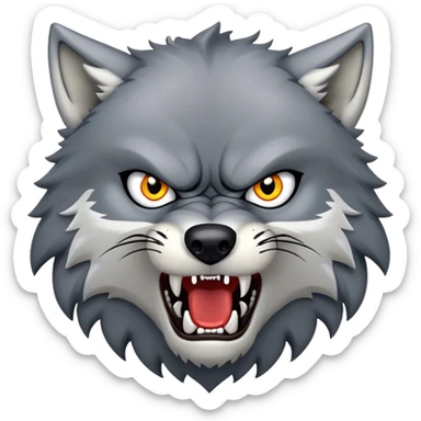 Angry wolf full body sticker