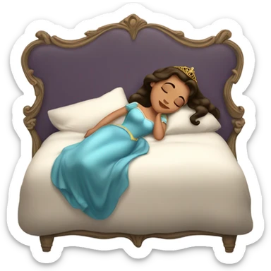 Sleeping brunette beauty princess Disney, bed sticker