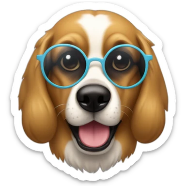 Perro con gafas sacando la lengua de manera cool sticker