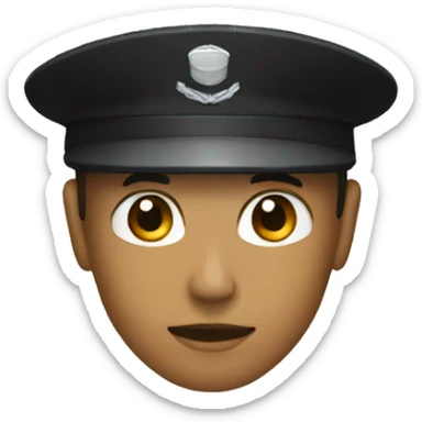 a black military cap sticker