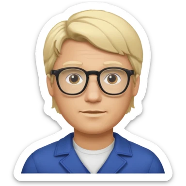 Man metis glasses blond hairs sticker