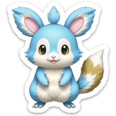 Marill-Emolga-Pachirisu-Cacomistl-Fakemon-hybrid-creature (full body) sticker
