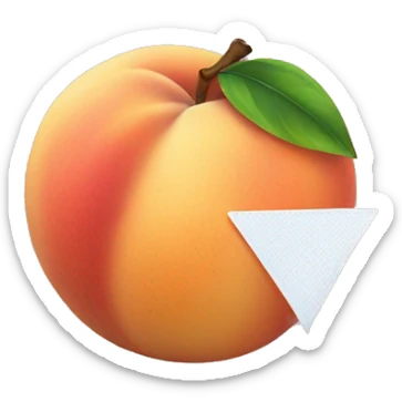 A peach with a bandaid stuck to it sticker