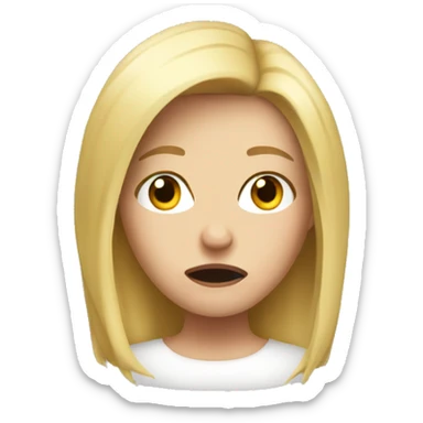 blonde girl really annoyed sticker