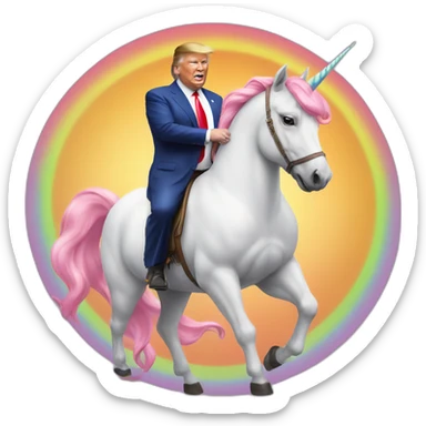 Obesity-Trump-Rides-Rainbow-Unicorn sticker