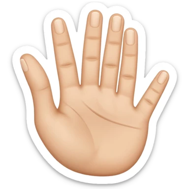 Create hand gesture with three fingers shaped downward in the shape of a letter M sticker