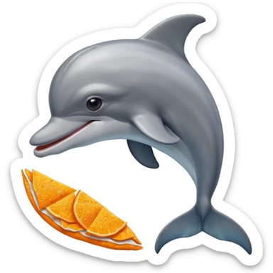 Very sad dolphin eating Doritos  sticker