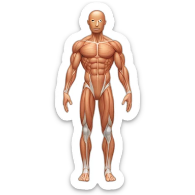 a thin body with draw anatomy muscles sticker
