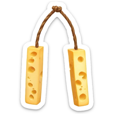 Cheese string with nunchucks sticker