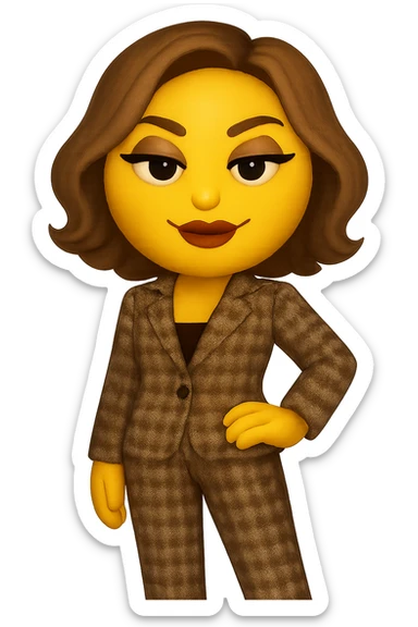 slay emoji, glamorous face, matching set, no background sticker