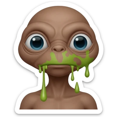 E.T. The Extra-Terrestrial from the movie barfing sticker