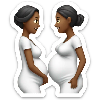 2 pregnant women talking  sticker