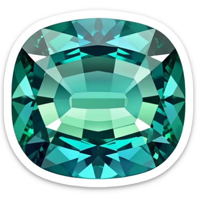 Oval cut indicolite tourmaline showing rich blue color with slight green undertones sticker