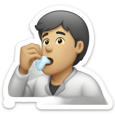 person coughing sticker