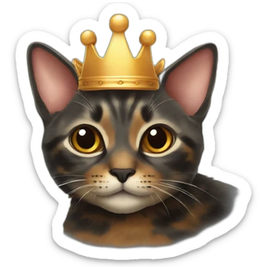 Cat tortoiseshell crown sticker