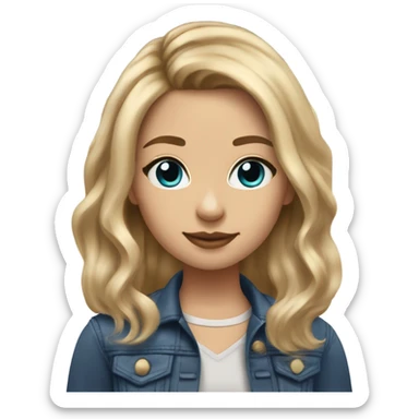 My friend Monica who is a girl , she has natural dirty blond hair with a blonde balayage type hair color, with piercing blue  eyes her hair is parted in the middle with color bone length hair ,  her root is a dirty blond level 7  sticker