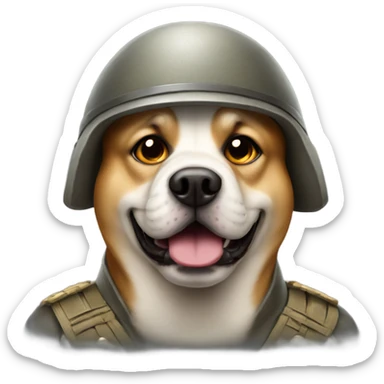 fat dog soldier sticker