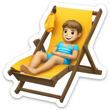 A kid relaxing in a beach chair  sticker