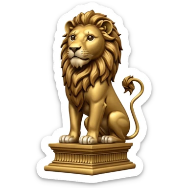 leone con sopra una colonna (scultura) sticker