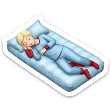 sleeping figure on pillow, full body sticker