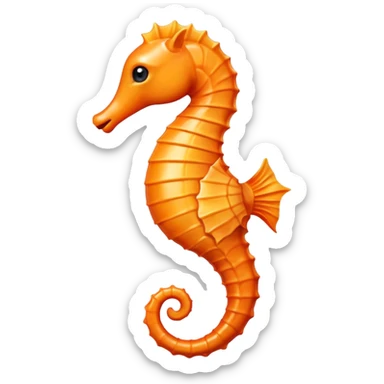 orange seahorse facing left sticker