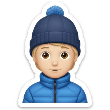 Boy wearing winter gear sticker