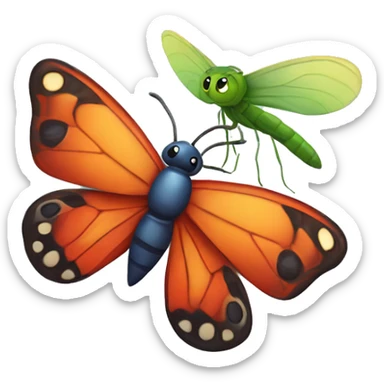 butterfly, ladybug, and dragonfly sticker
