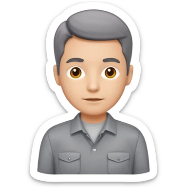 Transportation department, grey office shirt, two front pocket sticker