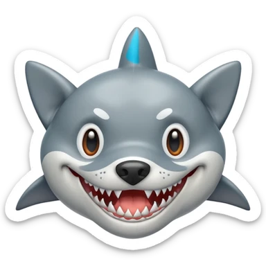 A shark in a dogs body sticker