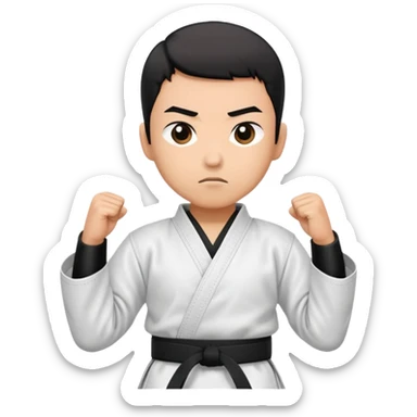 karate person wearing a black belt sticker