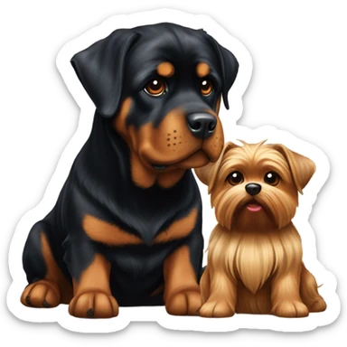 Rottweiler and yorkie sticker