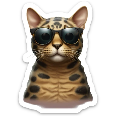 Tortoisell Cat with sunglasses sticker