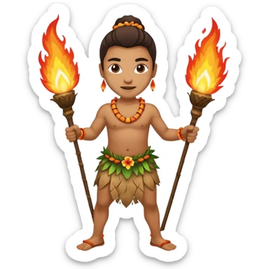 hawaiian fire dancer sticker