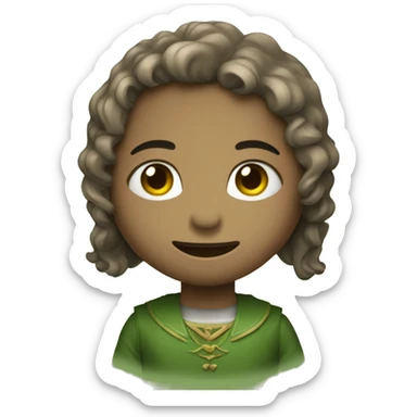 Corazon color marrón y verde sticker